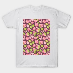 Raspberry Boom Seamless Surface Pattern Design T-Shirt